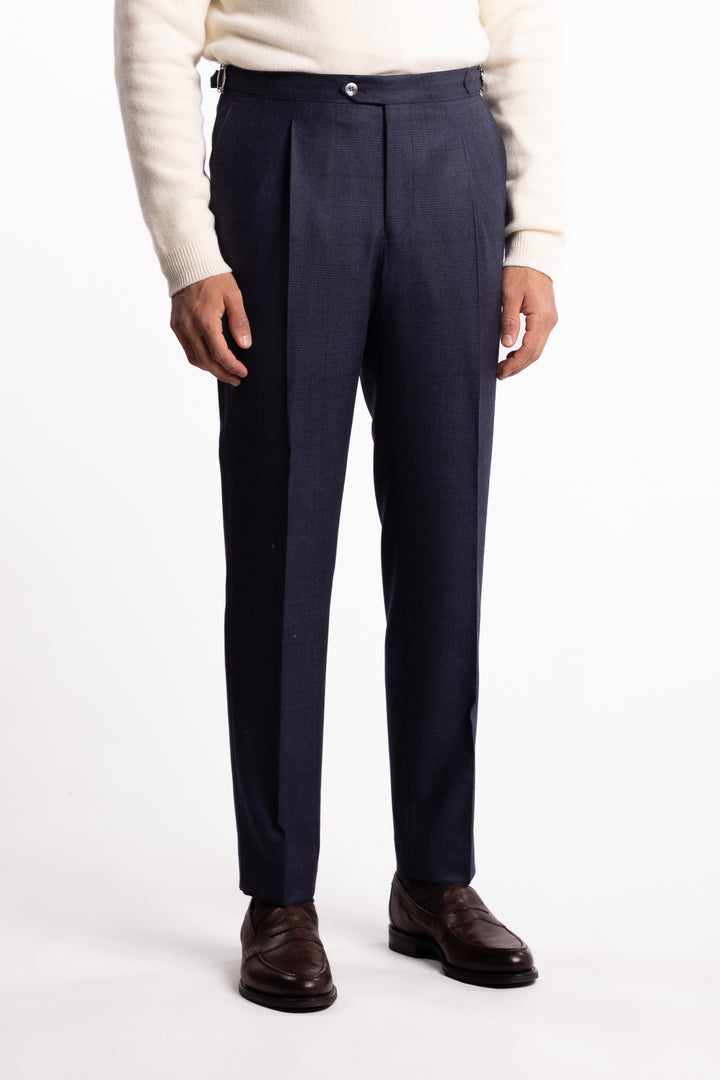 Prato Flanell Pant Navy Check
