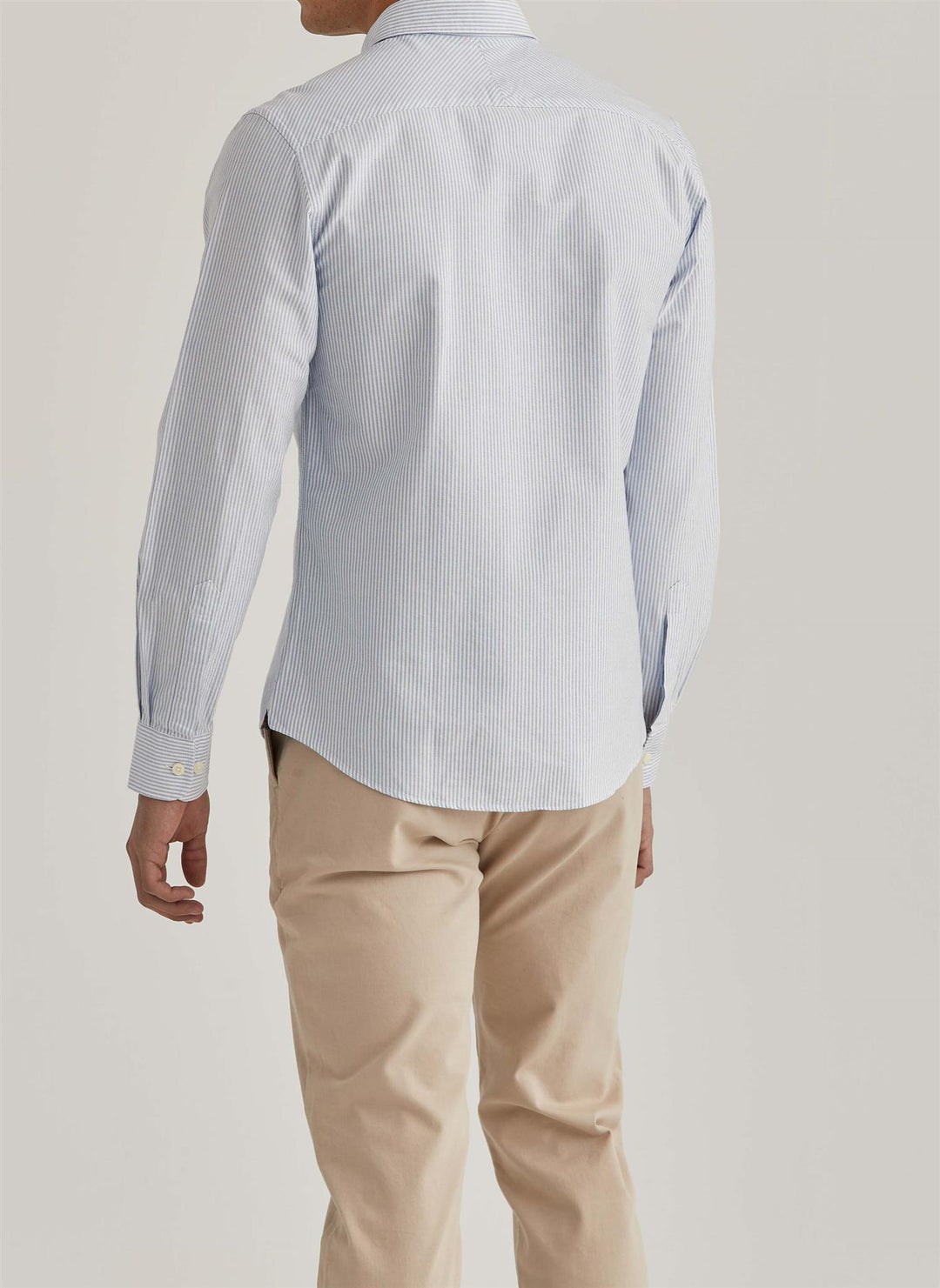 Oxford Slim Fit Button Down Shirt Light Blue Striped