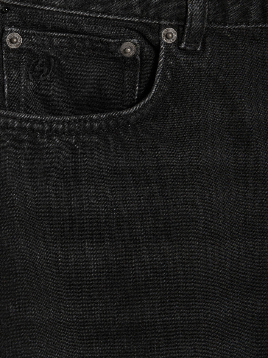 W Regular Jeans- Black Washed