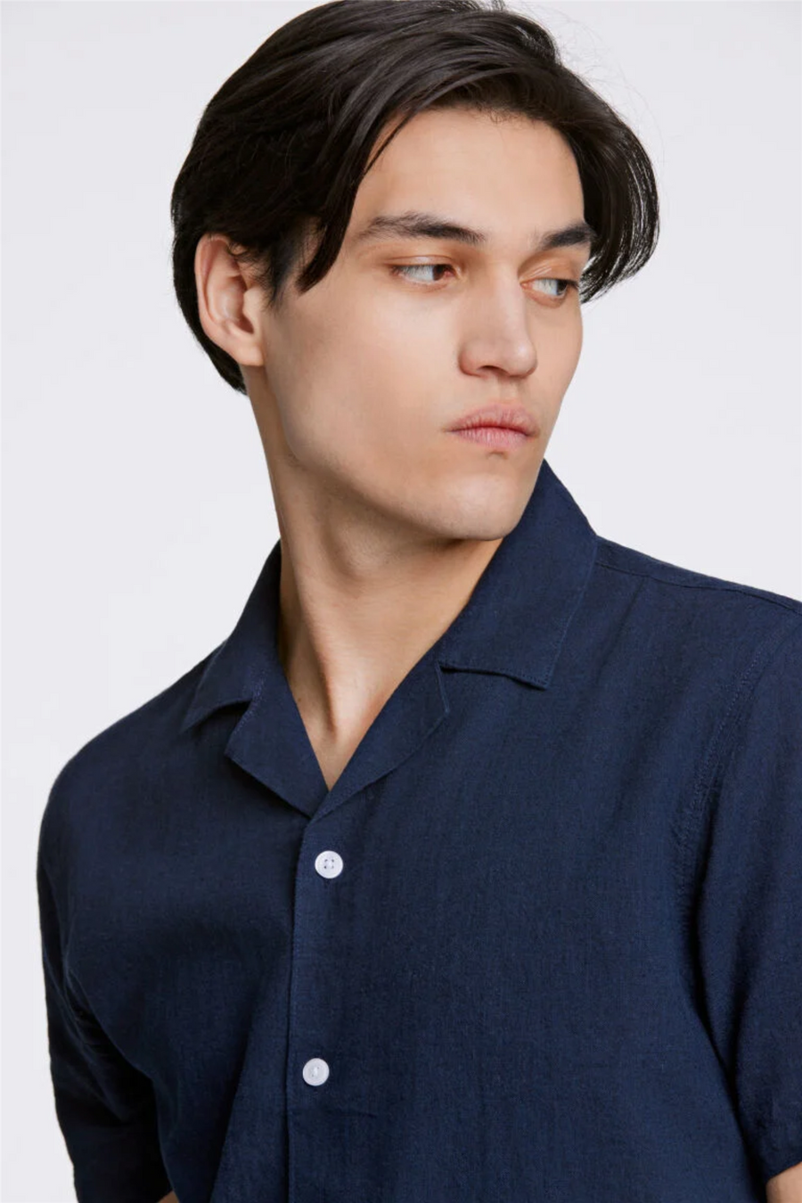 Casual Linen Blend Resort S/S Navy