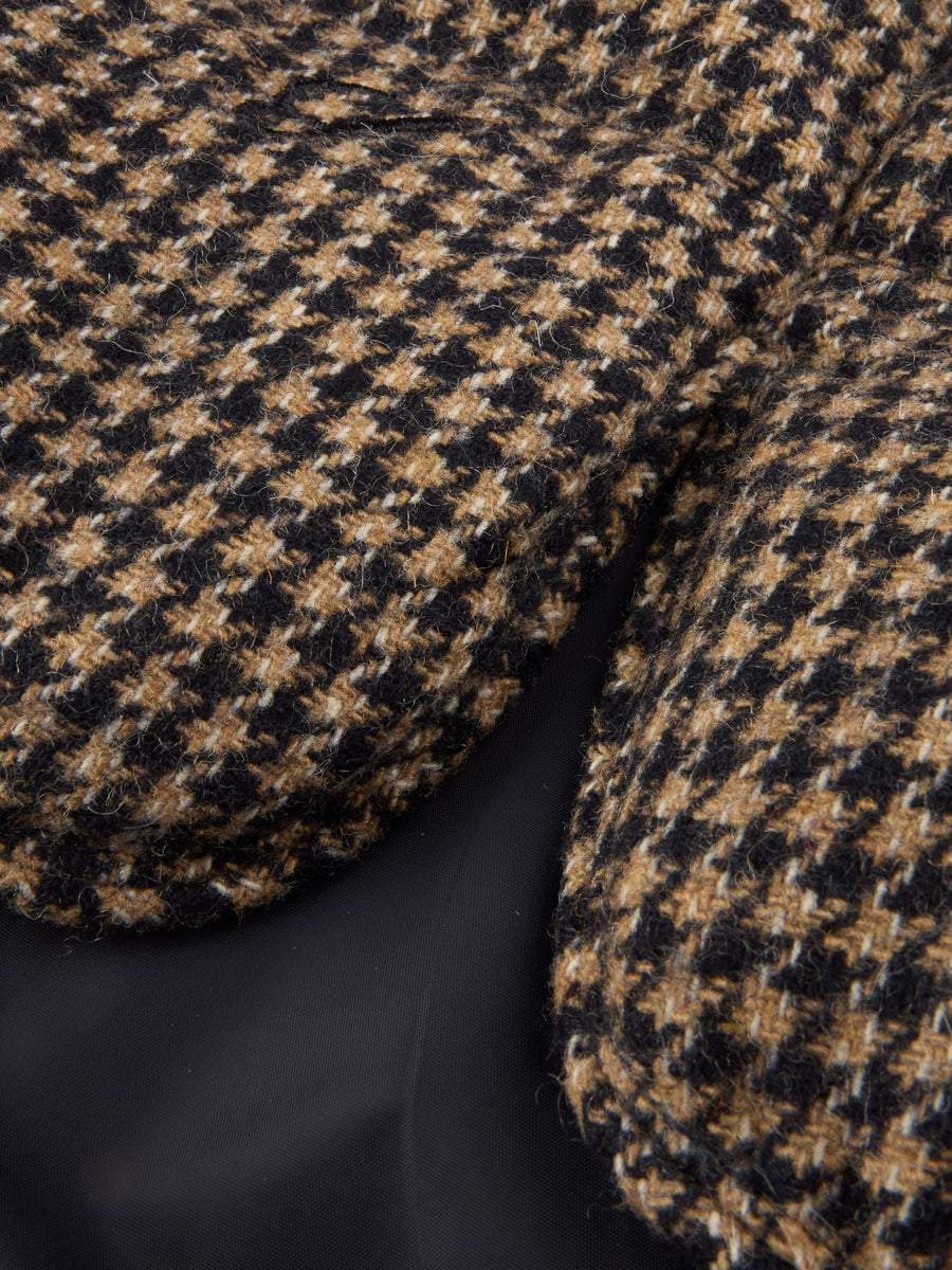 Quilted Buttoned Vest Padded Wool Navy Pattern