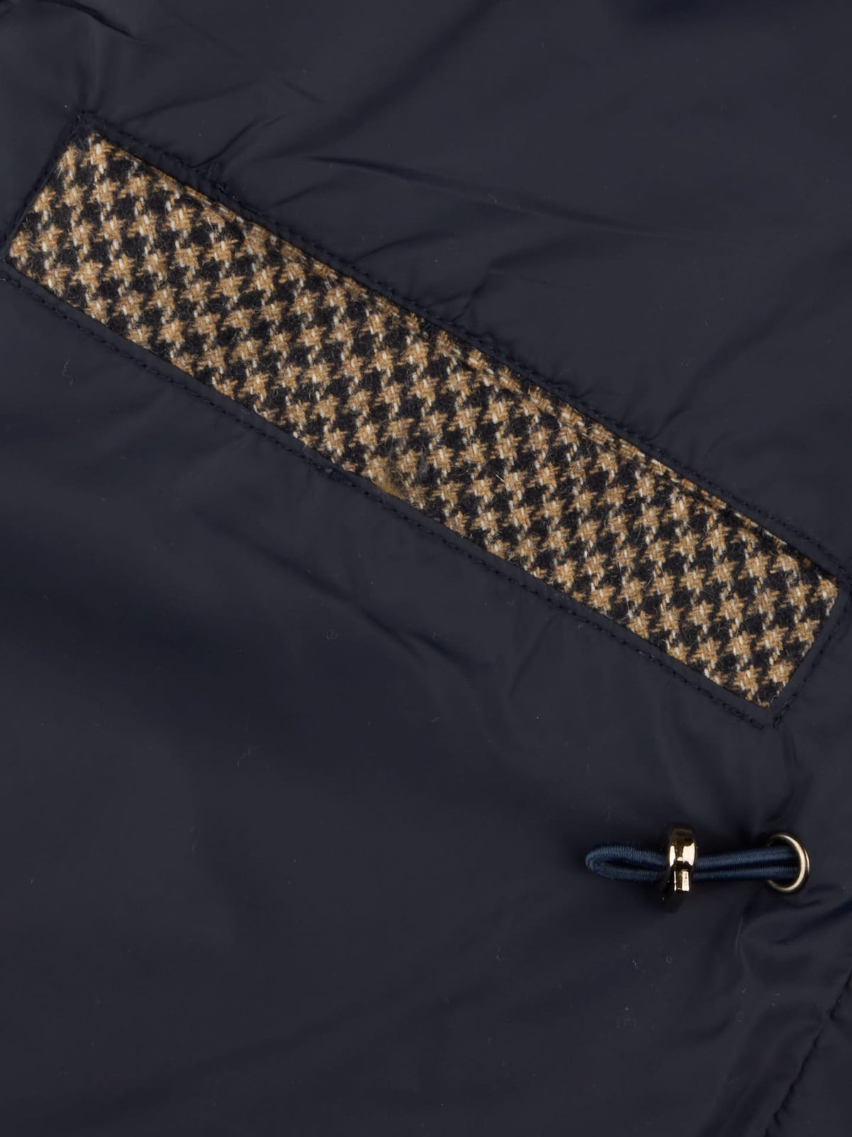 Quilted Buttoned Vest Padded Wool Navy Pattern