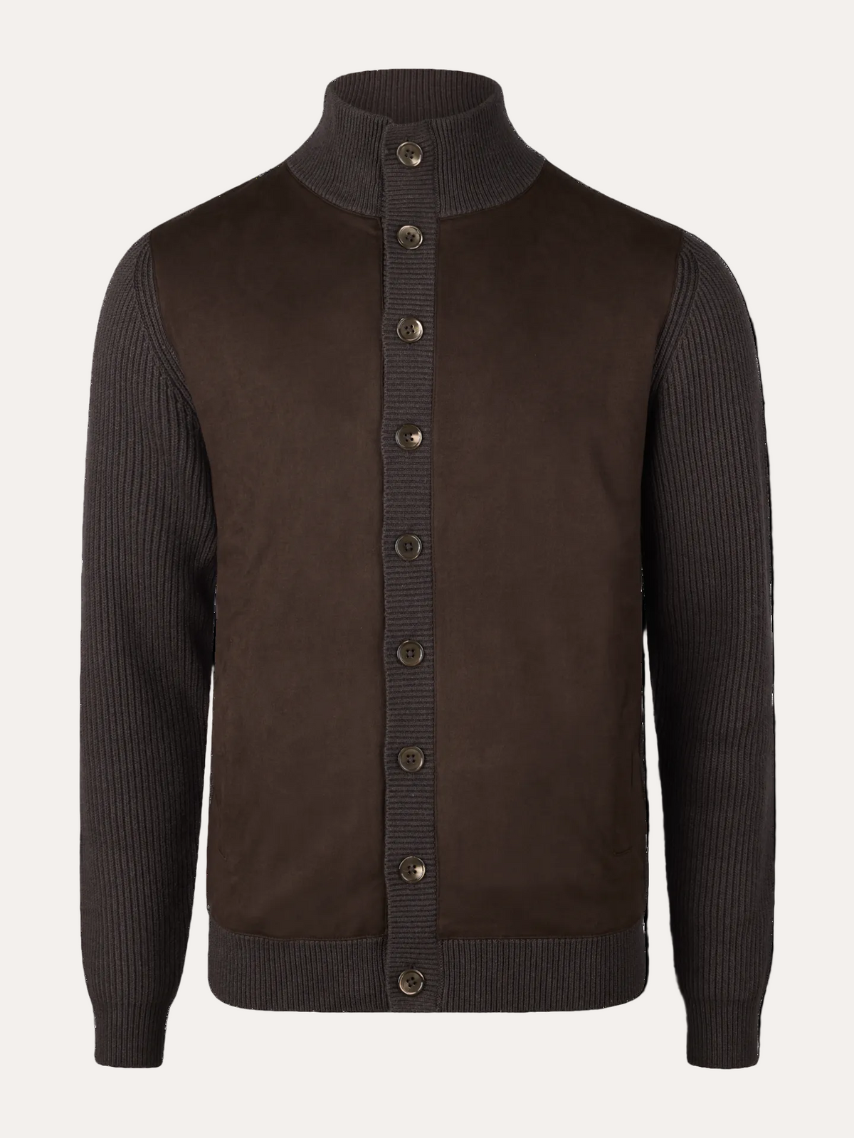 Brown Alcantara Cardigan