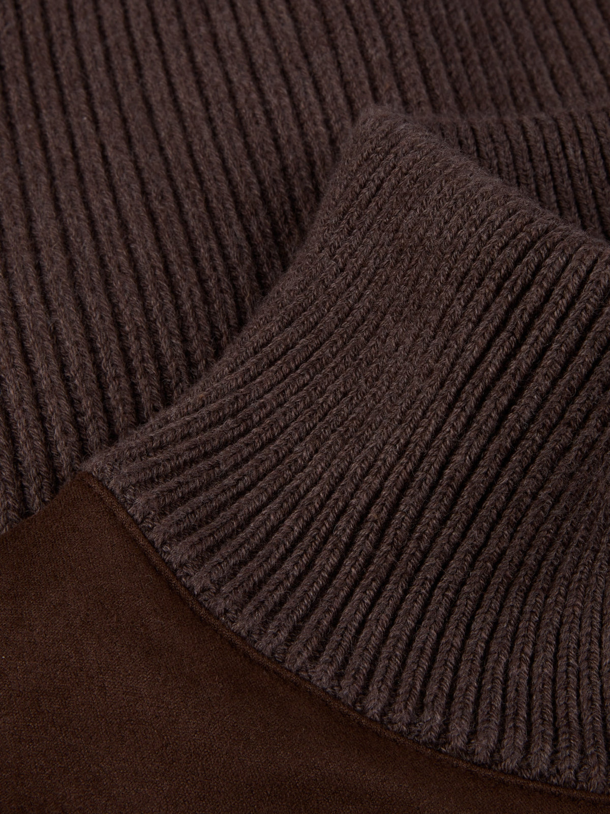 Brown Alcantara Cardigan