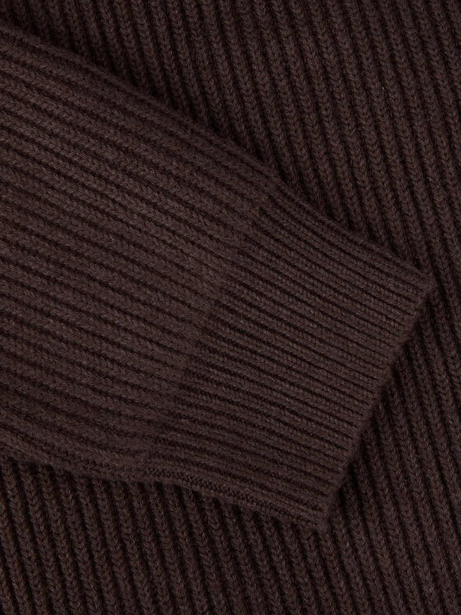 Brown Alcantara Cardigan
