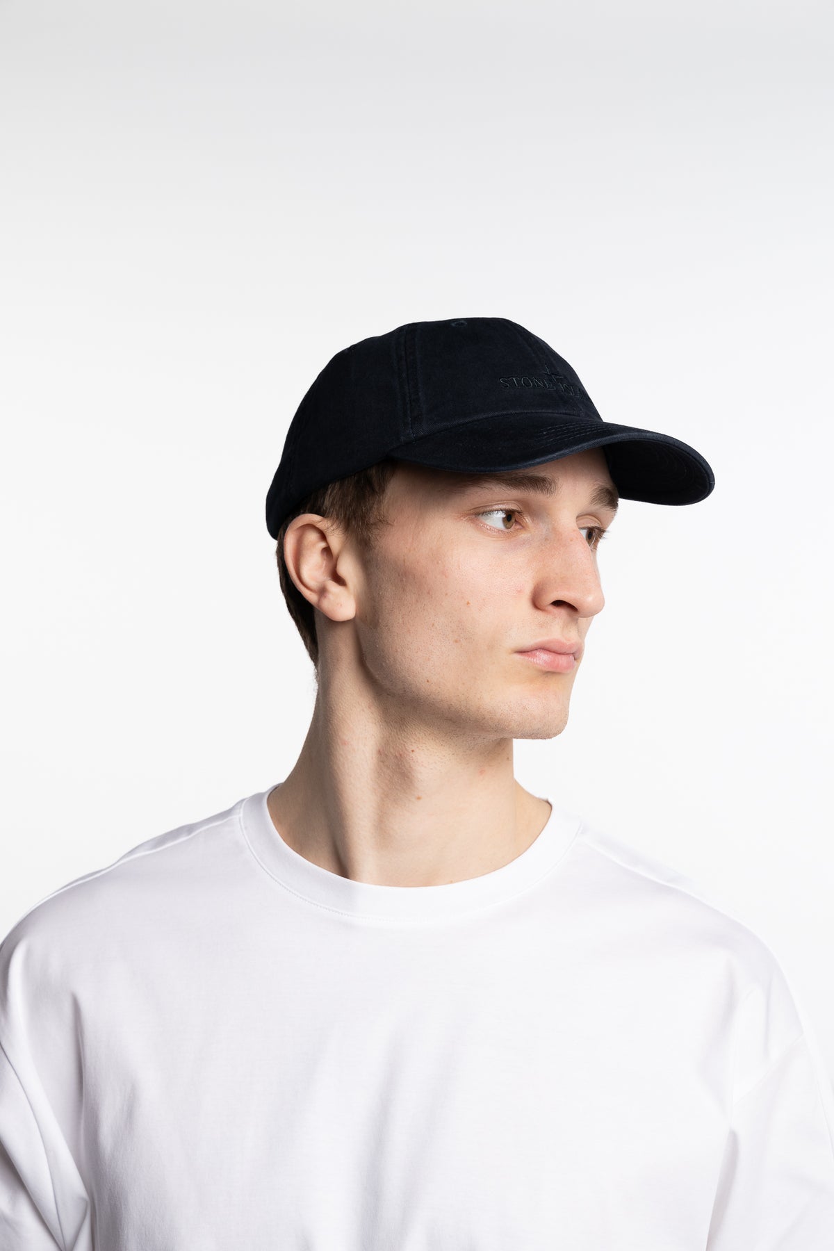 Compass Logo Baseball Cap Brushed Cotton Gabardine Navy Blue