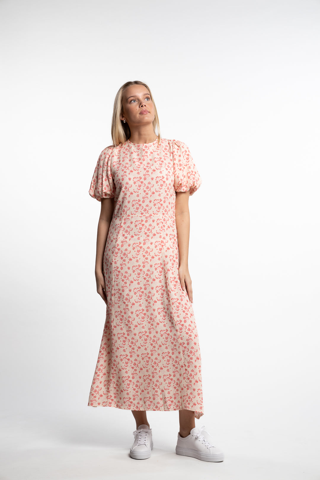 Athilda Dress- Cream Pink Flower