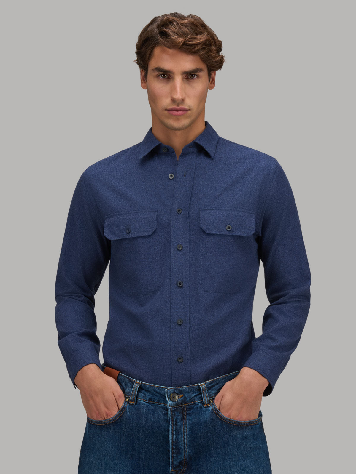 Legacy Flannel Shirt Blue - modellbilde