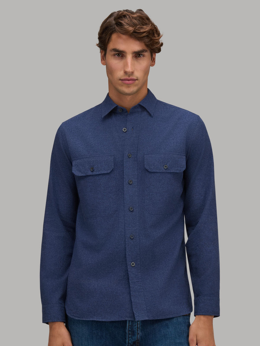 Legacy Flannel Shirt Blue - stoffdetalj