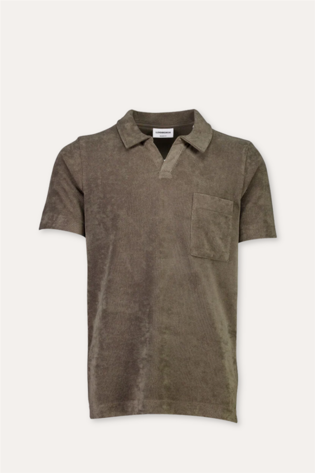 Towel V-Neck Polo S/S Dk Stone