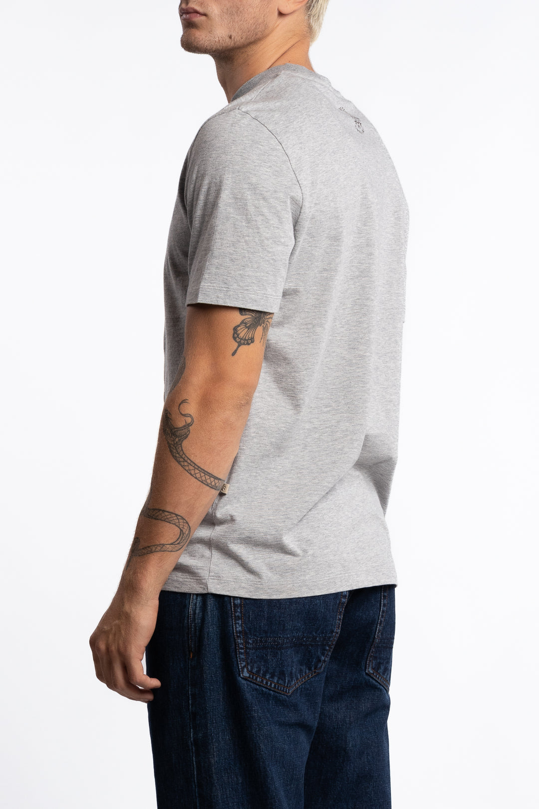 T-Shirt Collo Costina Mel. Medium Grey