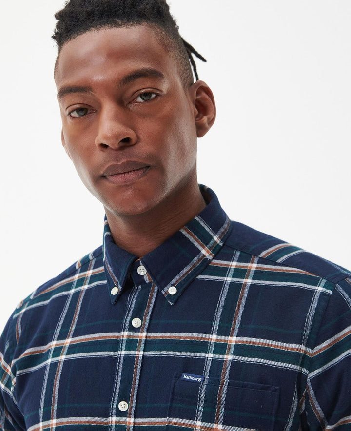 Ronan Tailored Check Shirt Inky Blue-Skjorter-Bogartstore