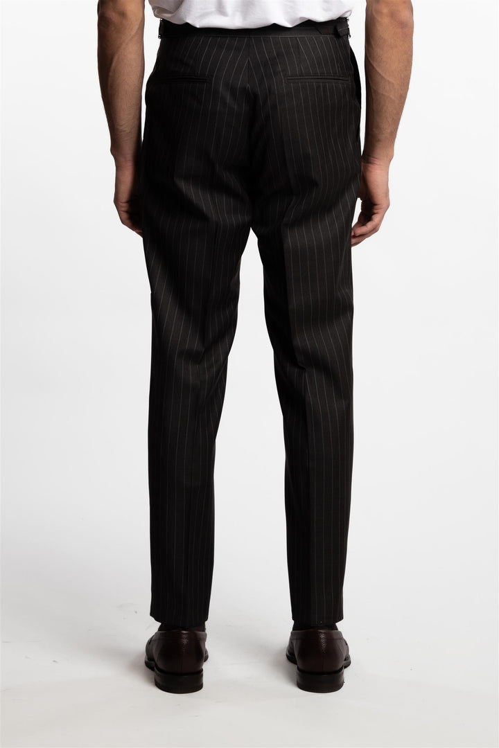 Prato Pleated Wool Trousers Dark Brown