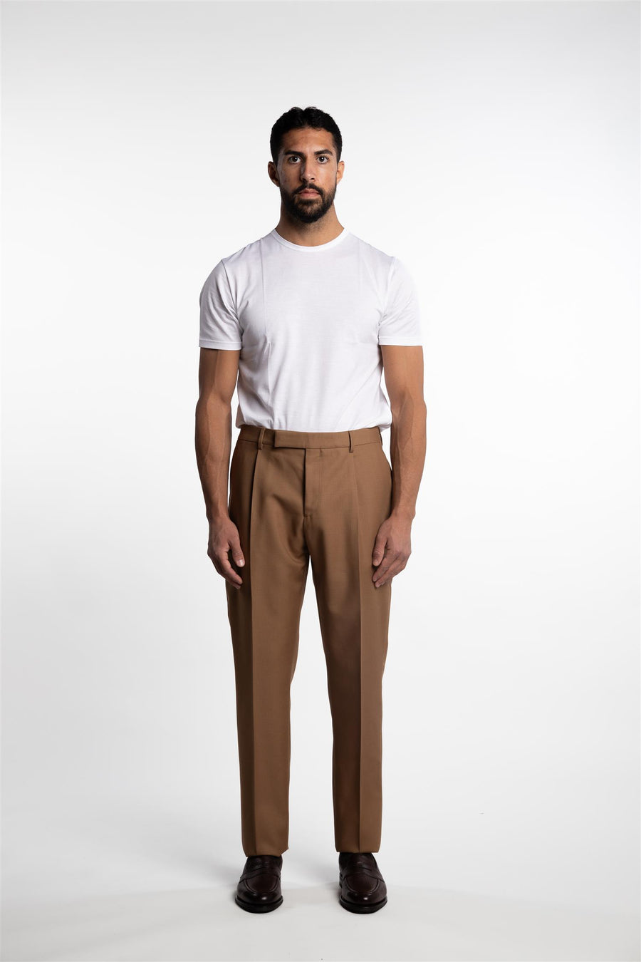 Attitude Wool/Mohair Trousers Cognac