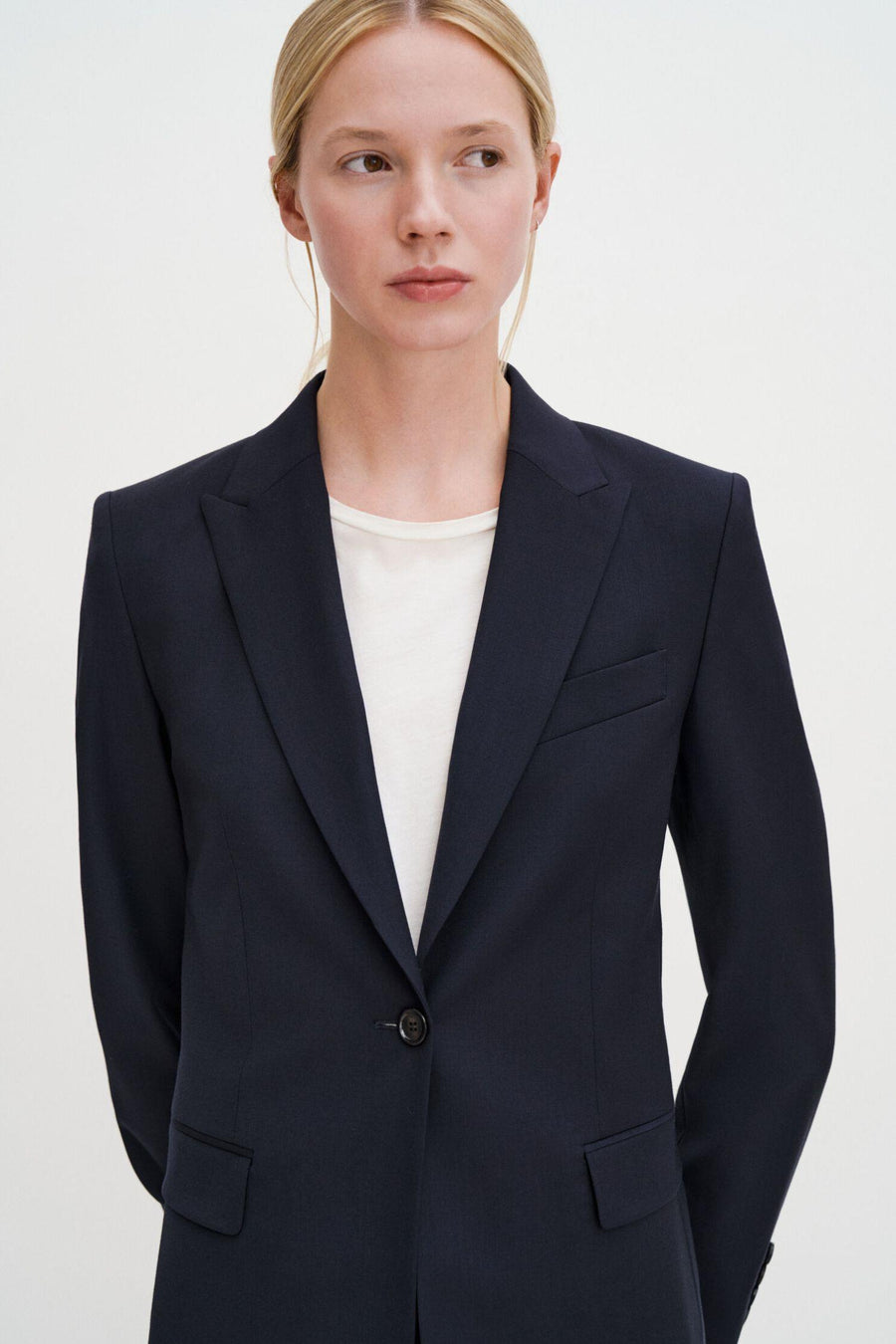 Sasha Cool Wool Blazer Dark Navy