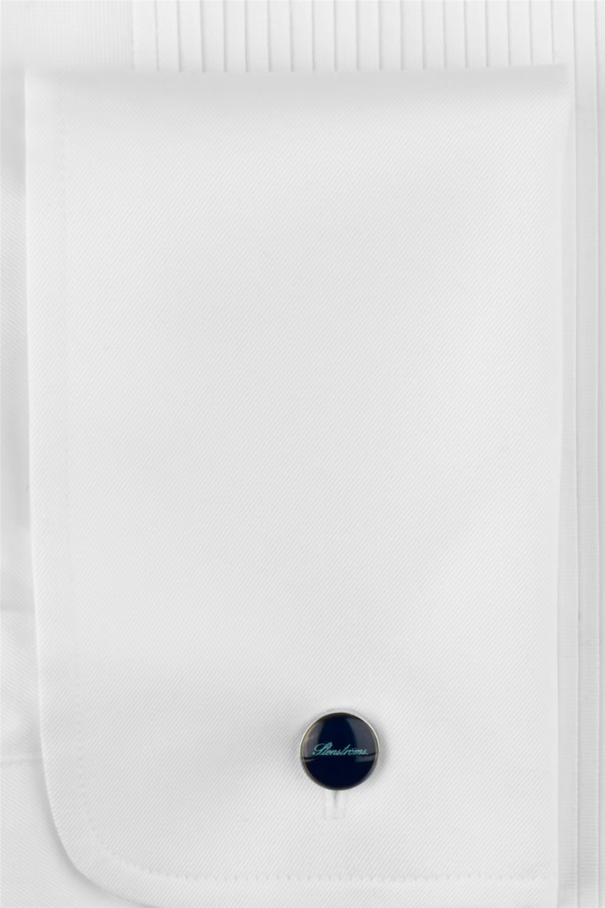 Slimline Pleated Smoking Shirt White