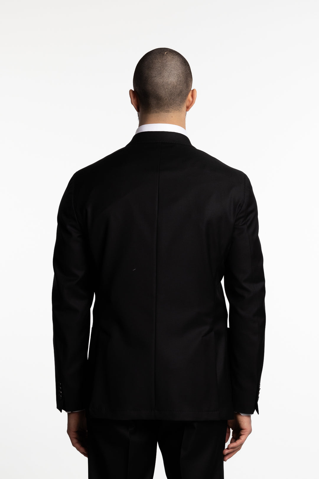 Vicenza Regular Fit Double Breasted Wool Blazer Black