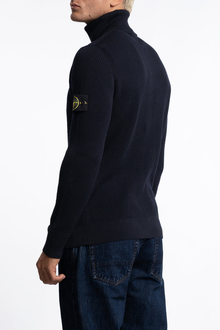 5100052 Full Rib RWS Wool Turtleneck Jumper Navy