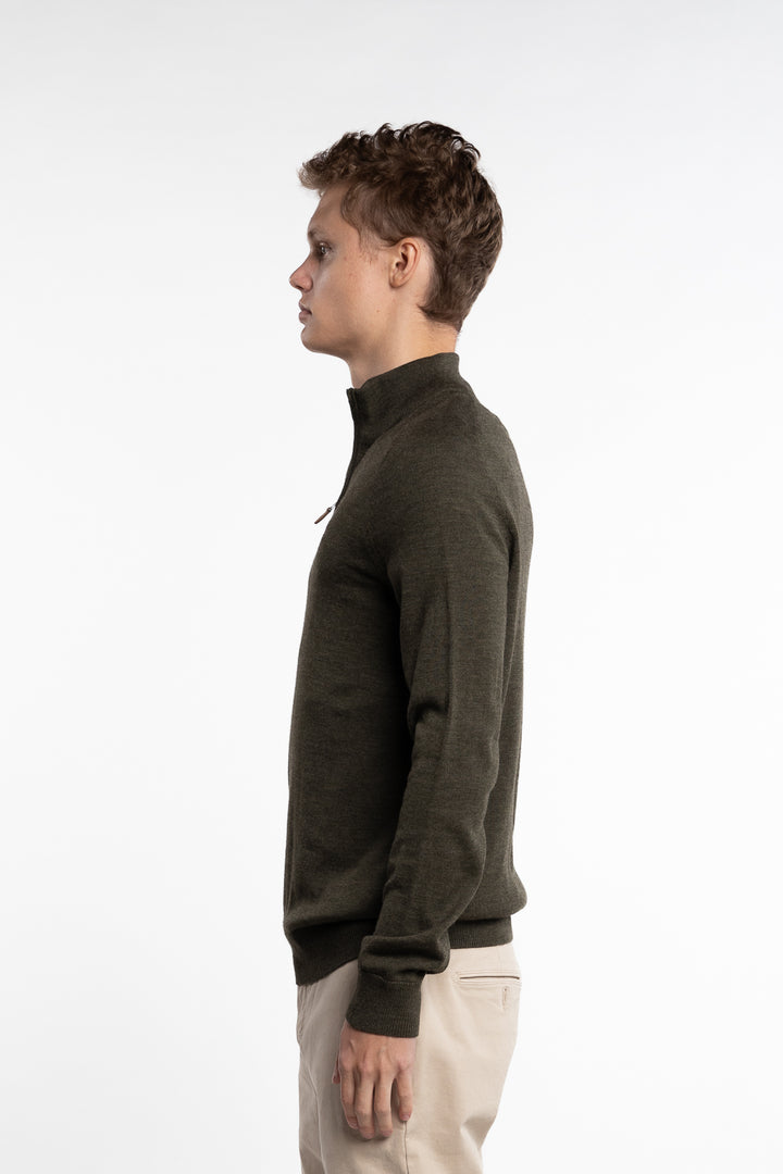 Merino John Zip Olive