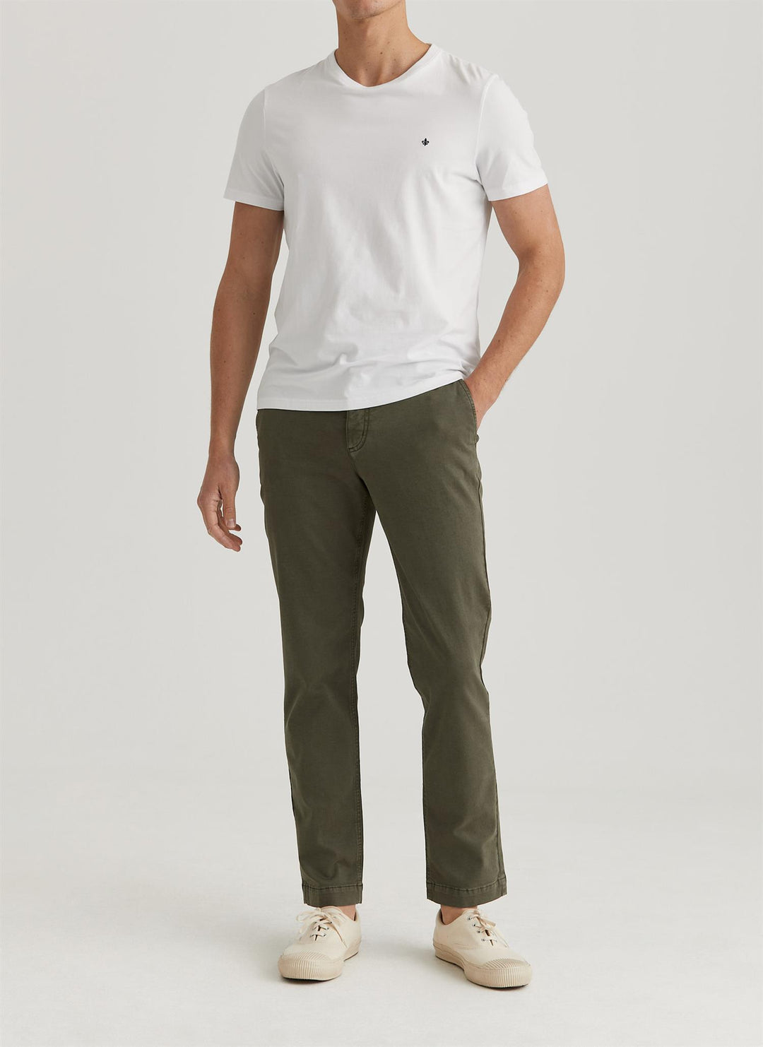 Jeffrey Brushed Slim Fit Chino Olive