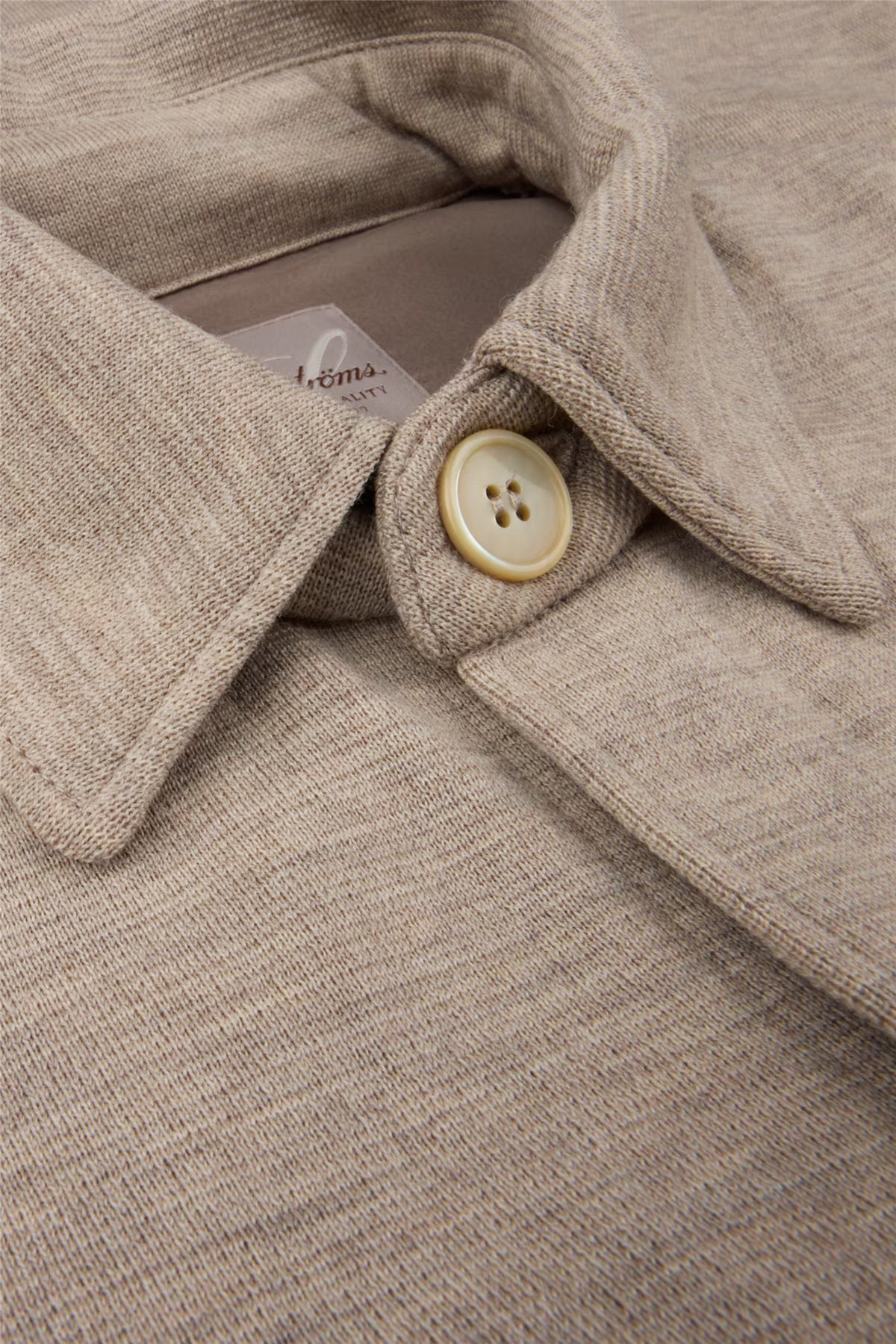 Knitted Merino Wool Overshirt Beige