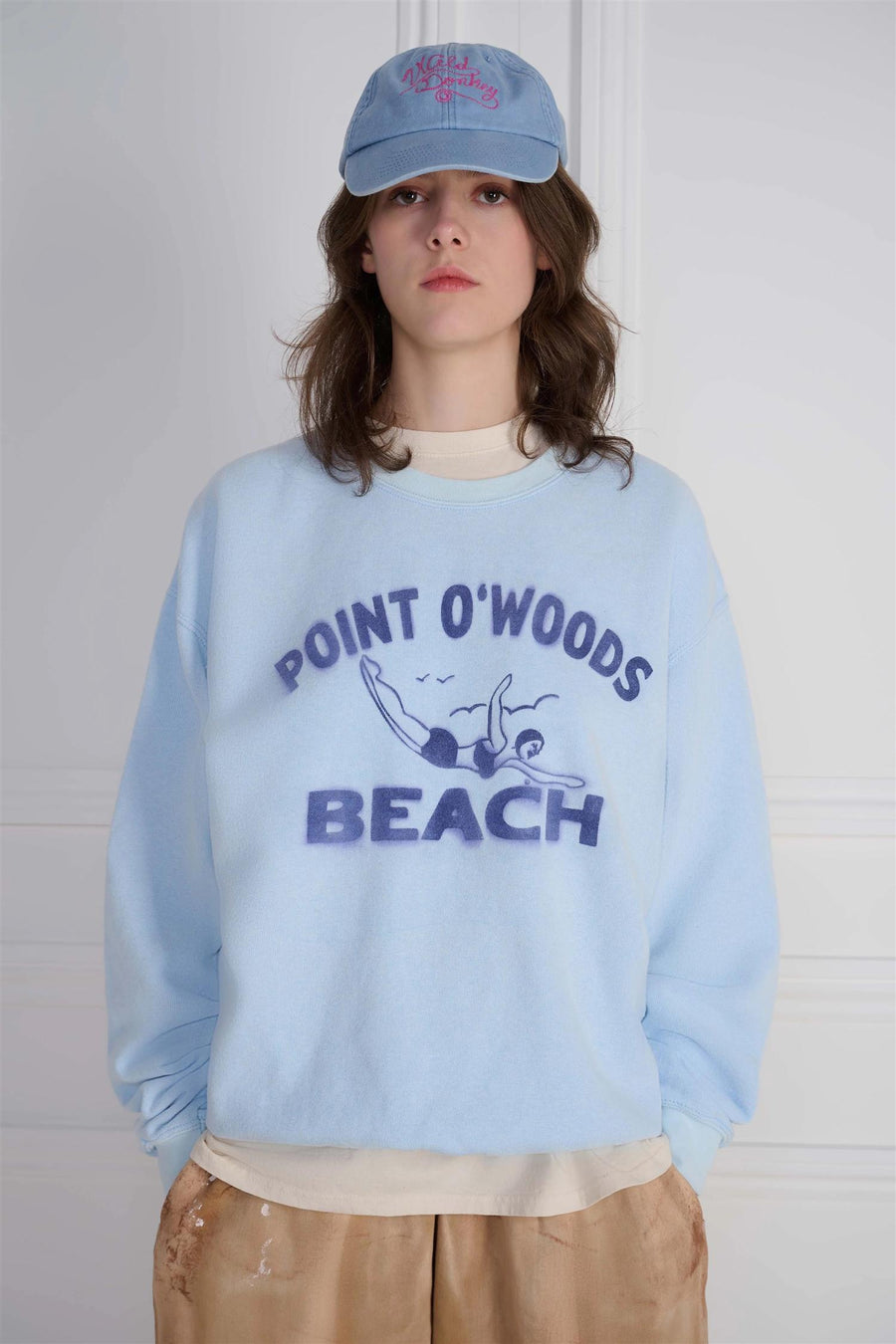 Point Crewneck Vintage Light Blue