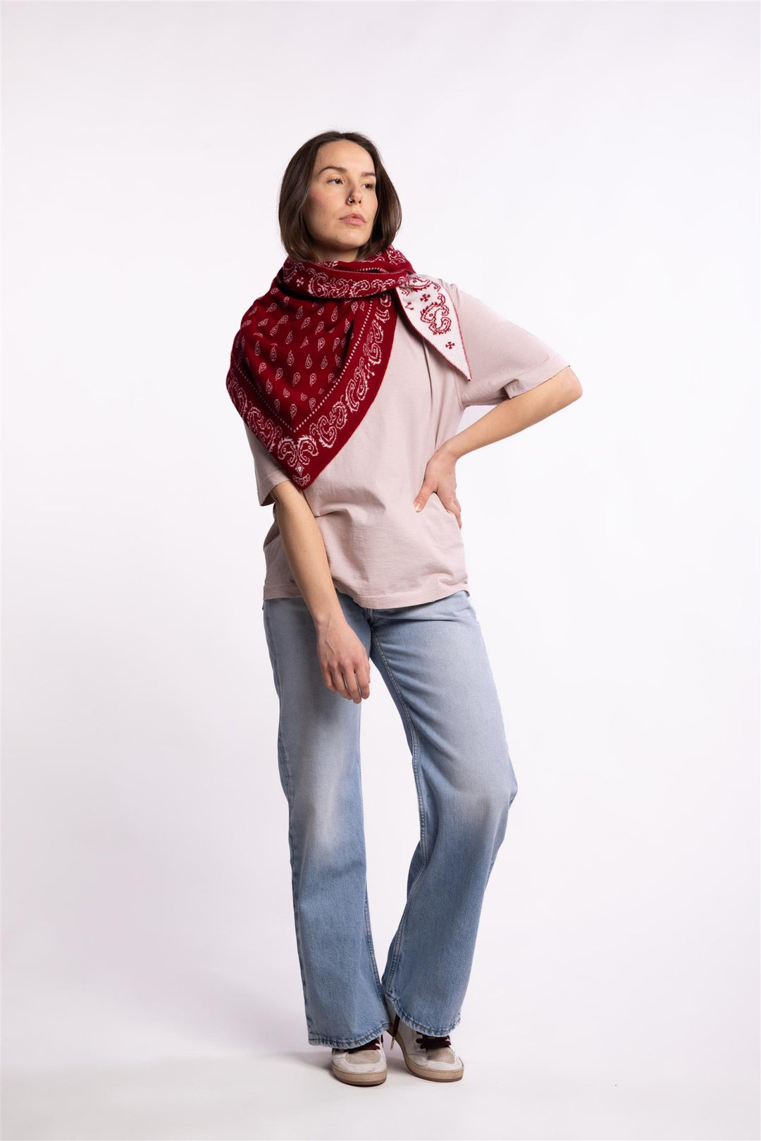 Relaxed Fit T-Shirt Logo Patch- Shadow Gray