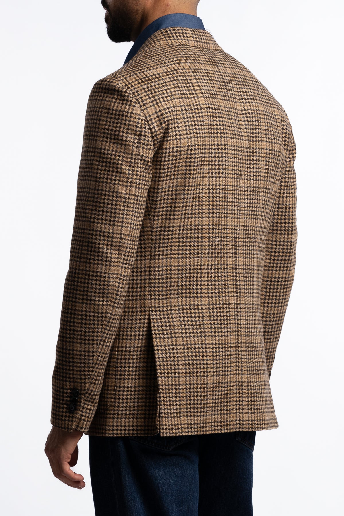 Roma Wool/Cashmere Regular Fit Blazer Brown Houndstooth