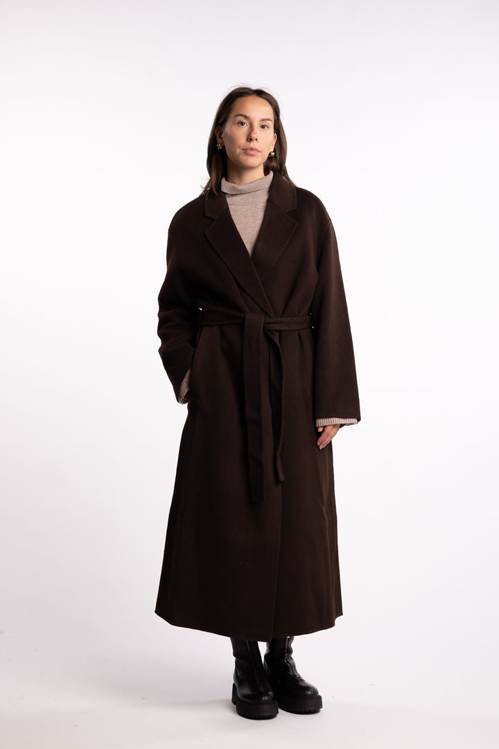 Double Wrap Coat- Molé Brown