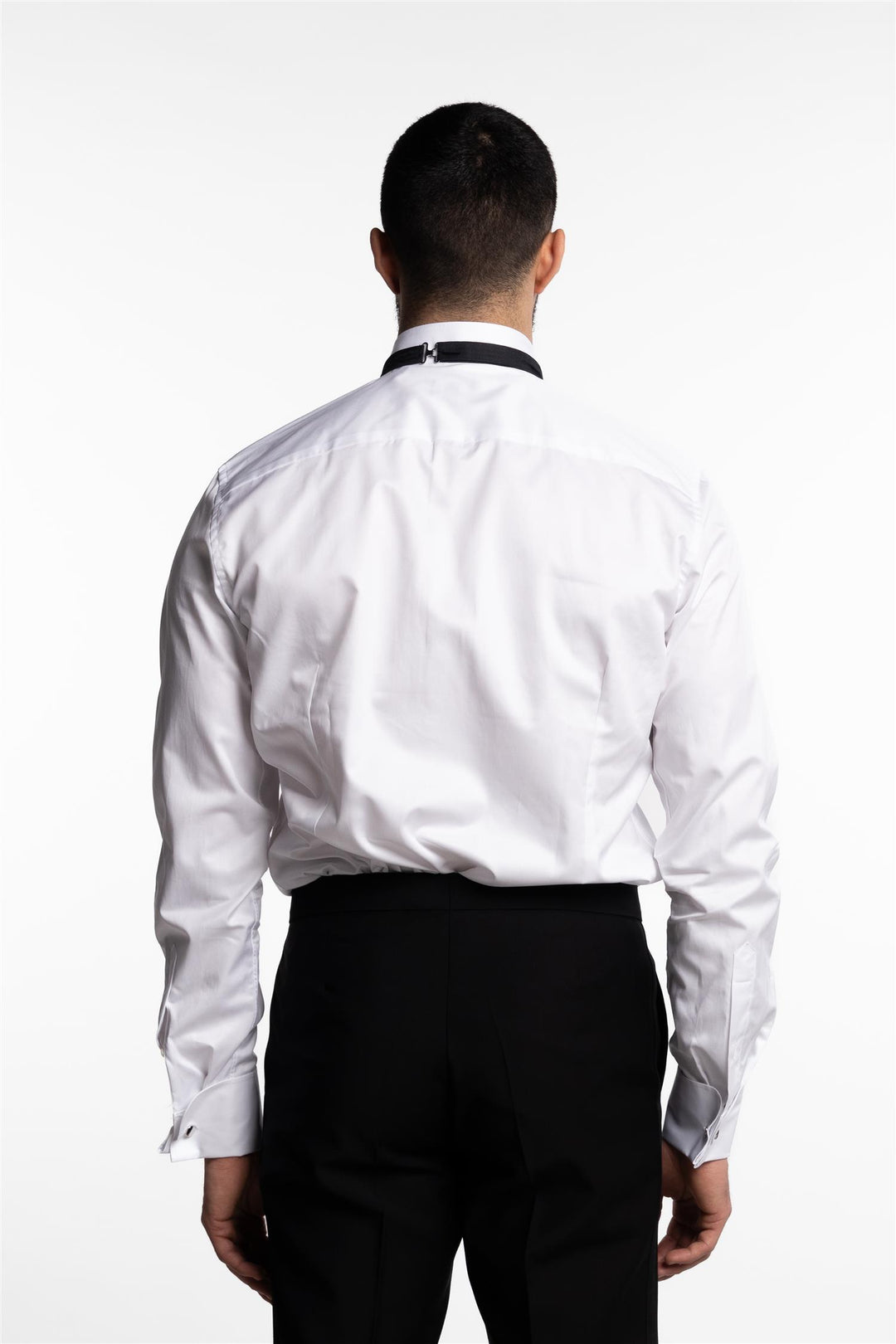 Slimline Smoking Shirt Wing Collar White