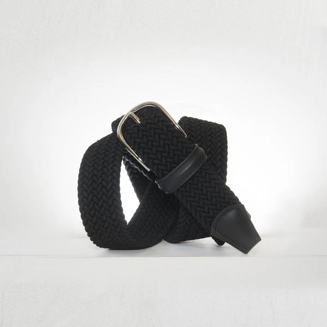 Classic Elastic Woven Belt Black 3,5 cm