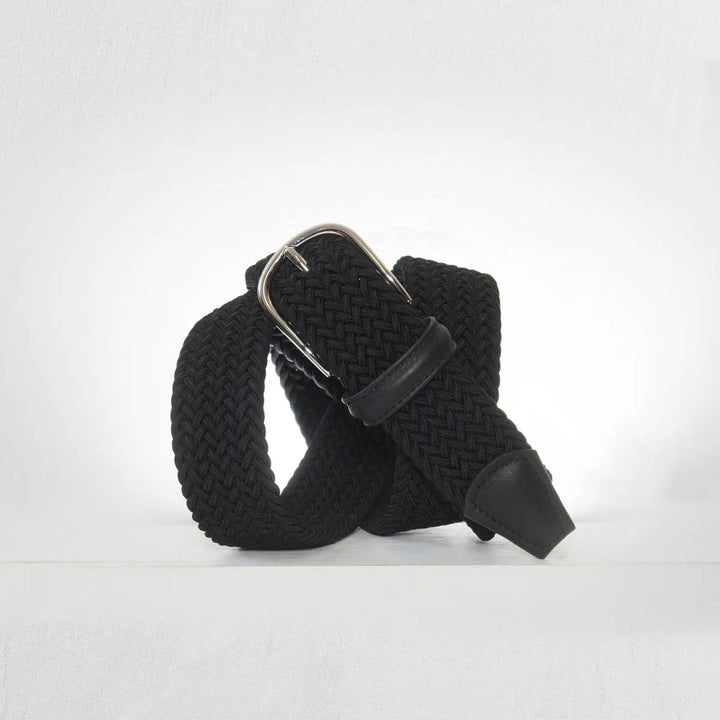 Classic Elastic Woven Belt Black 3,5 cm