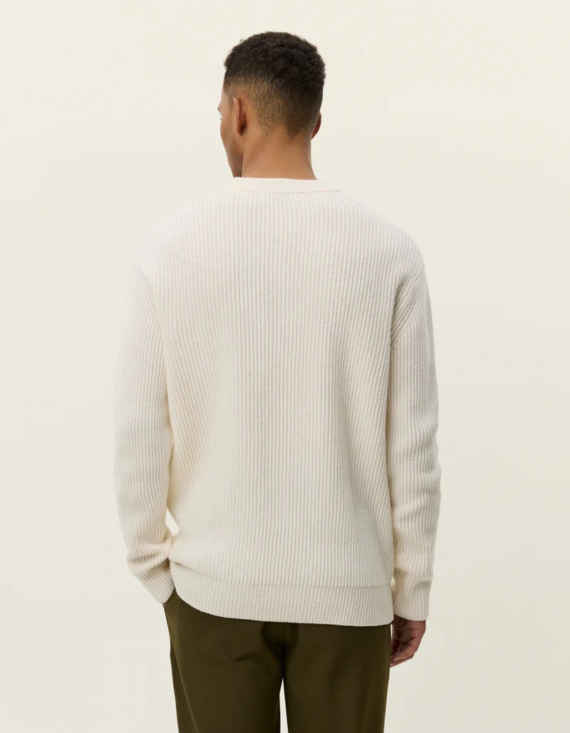 Eddie Wool Rib Crewneck Knit Ivory