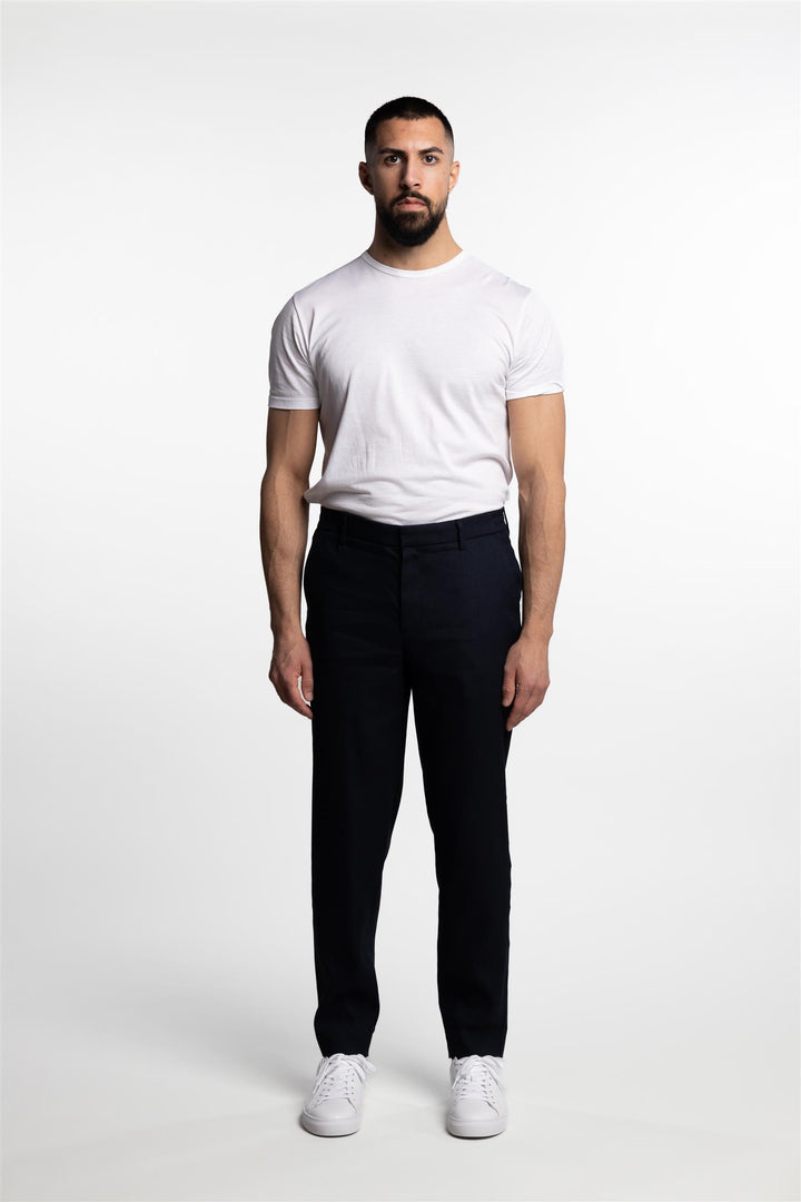 Theo Linen Trouser Navy