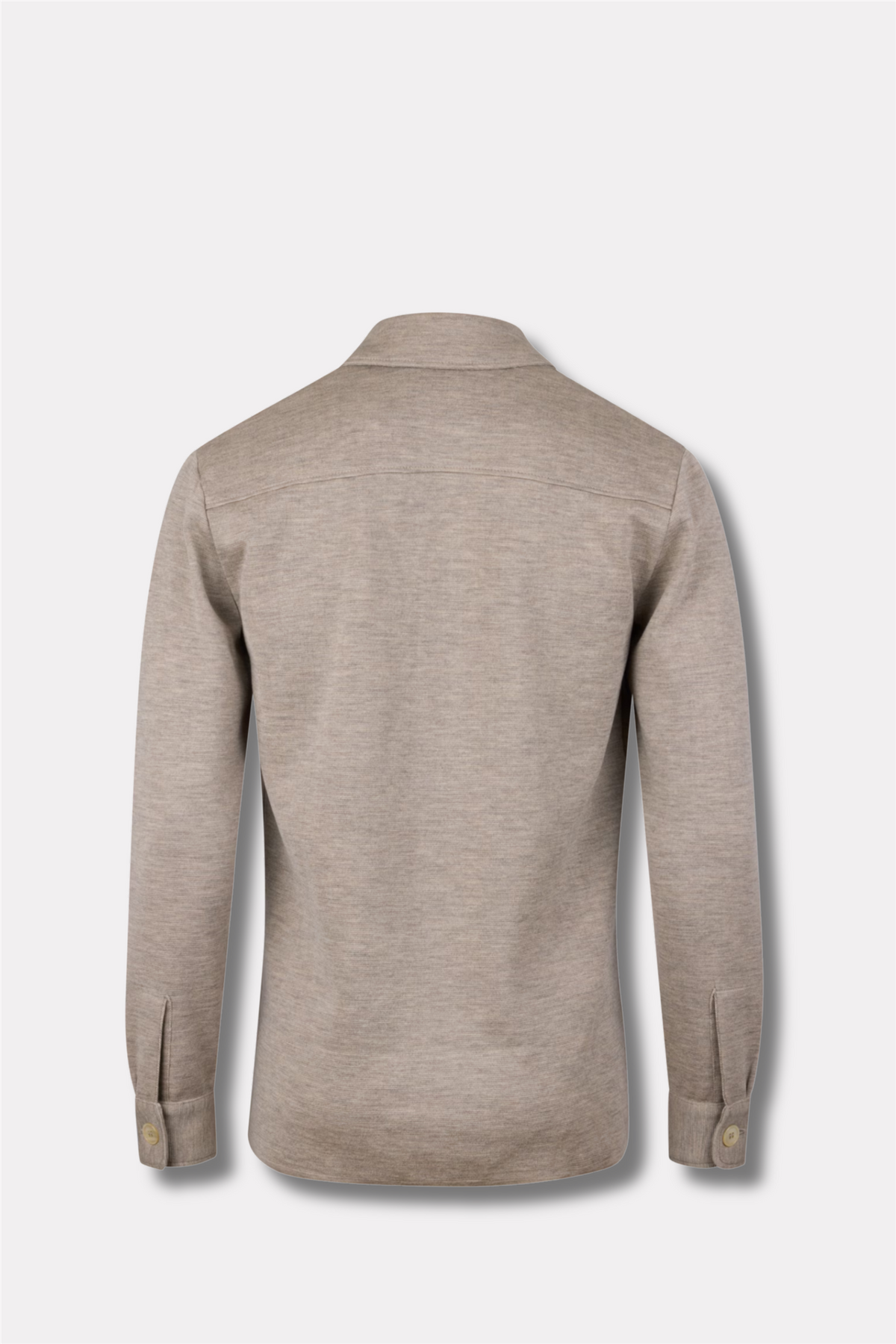 Knitted Merino Wool Overshirt Beige