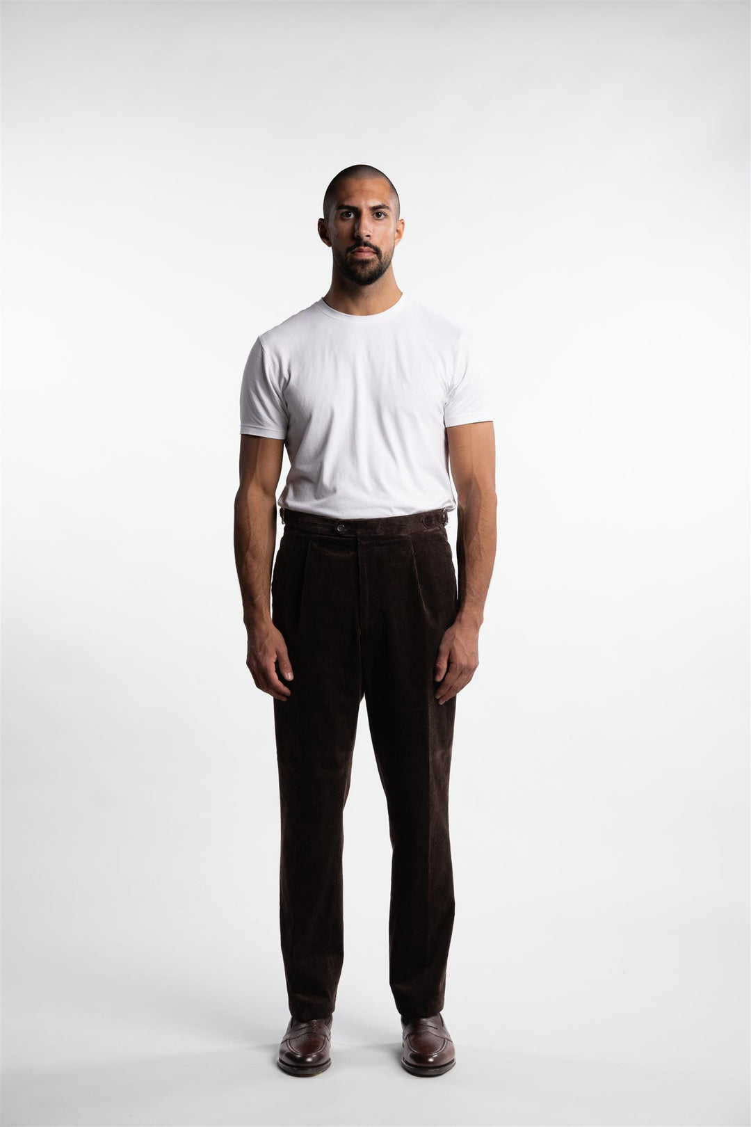 Delon Side Adjuster Cord Trouser Brown