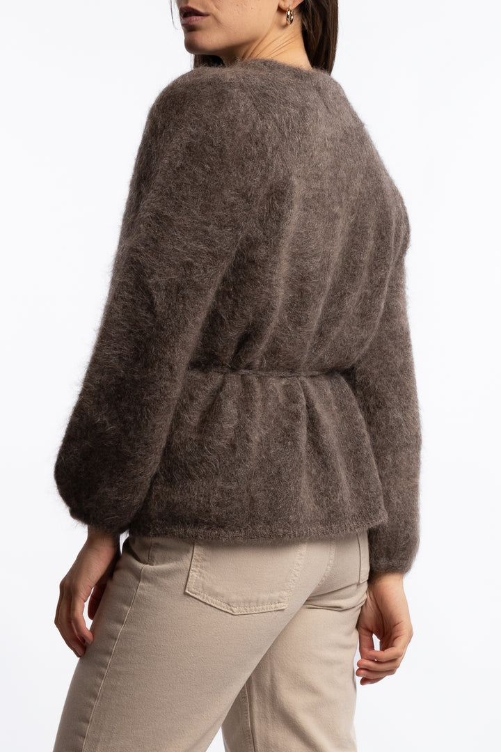 Fredrikke Chunky Cardigan- Brown