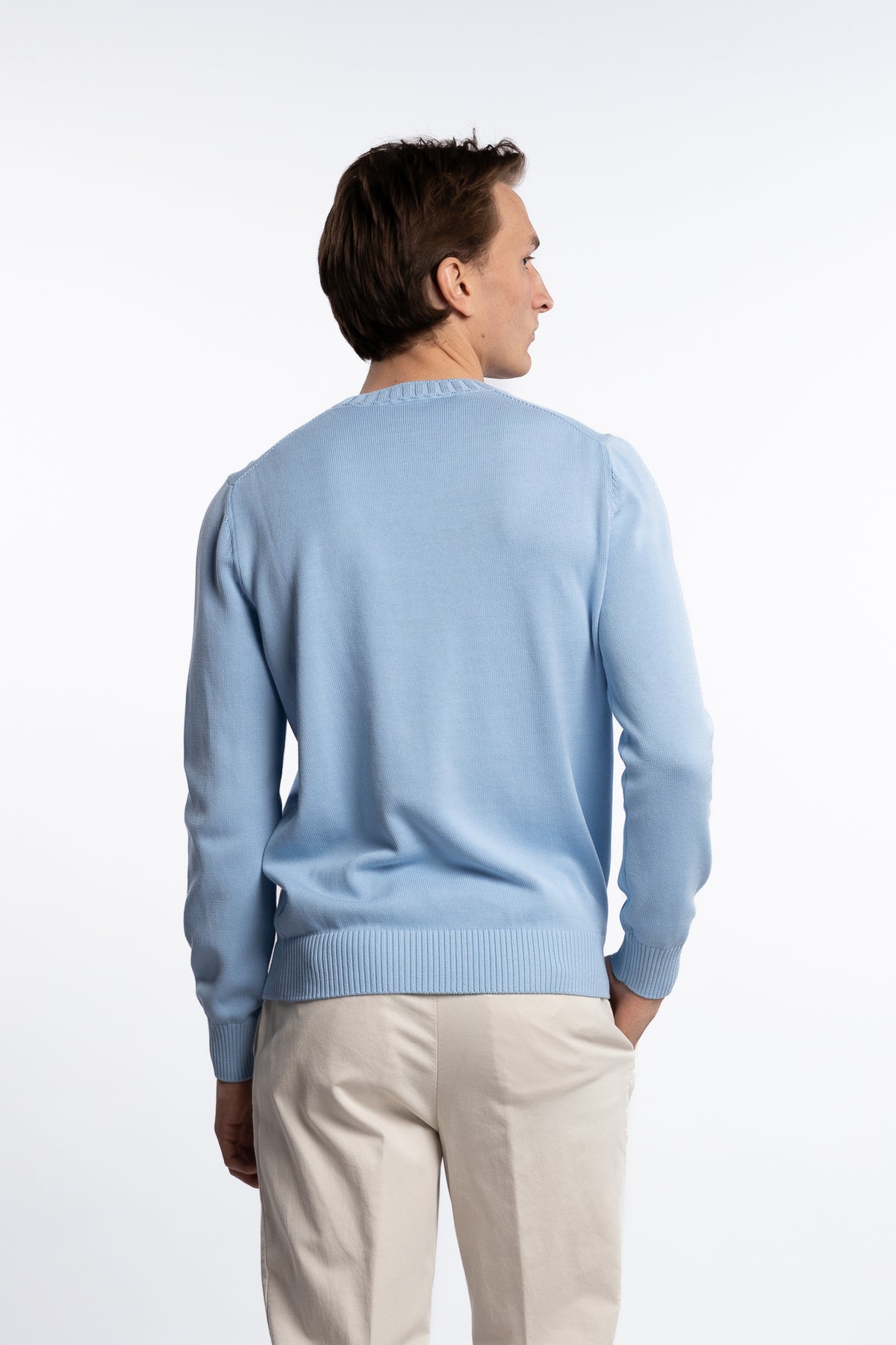 Cotton Long Sleeve Crewneck Light Blue