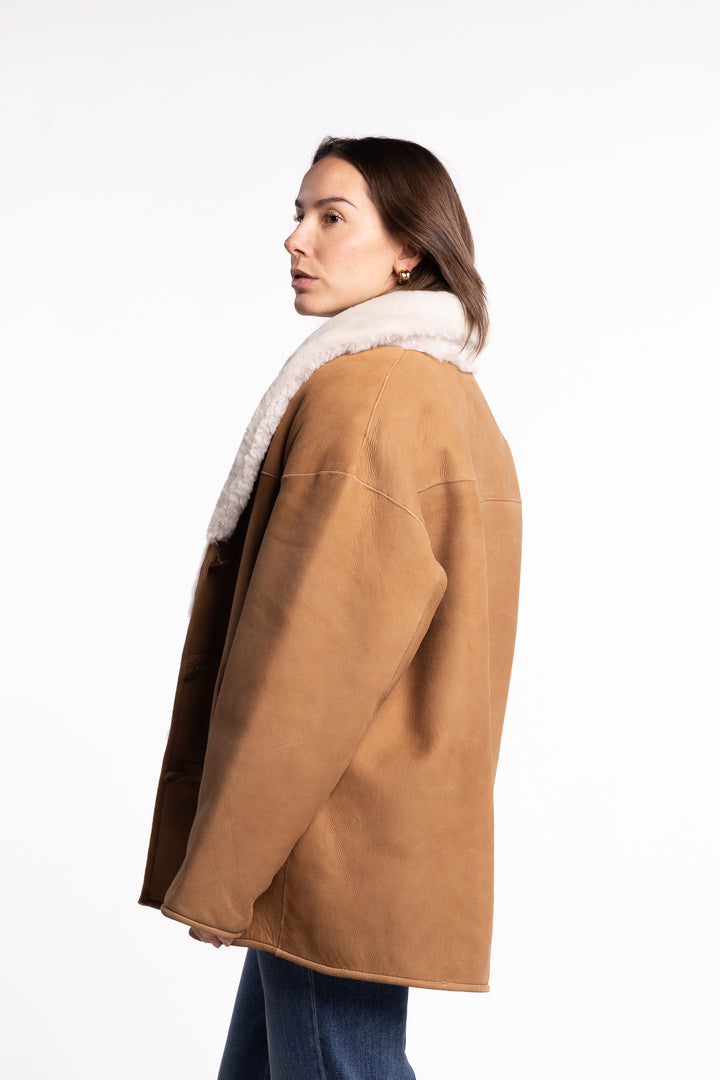 Melli Shearling Jacket- Camel Suede