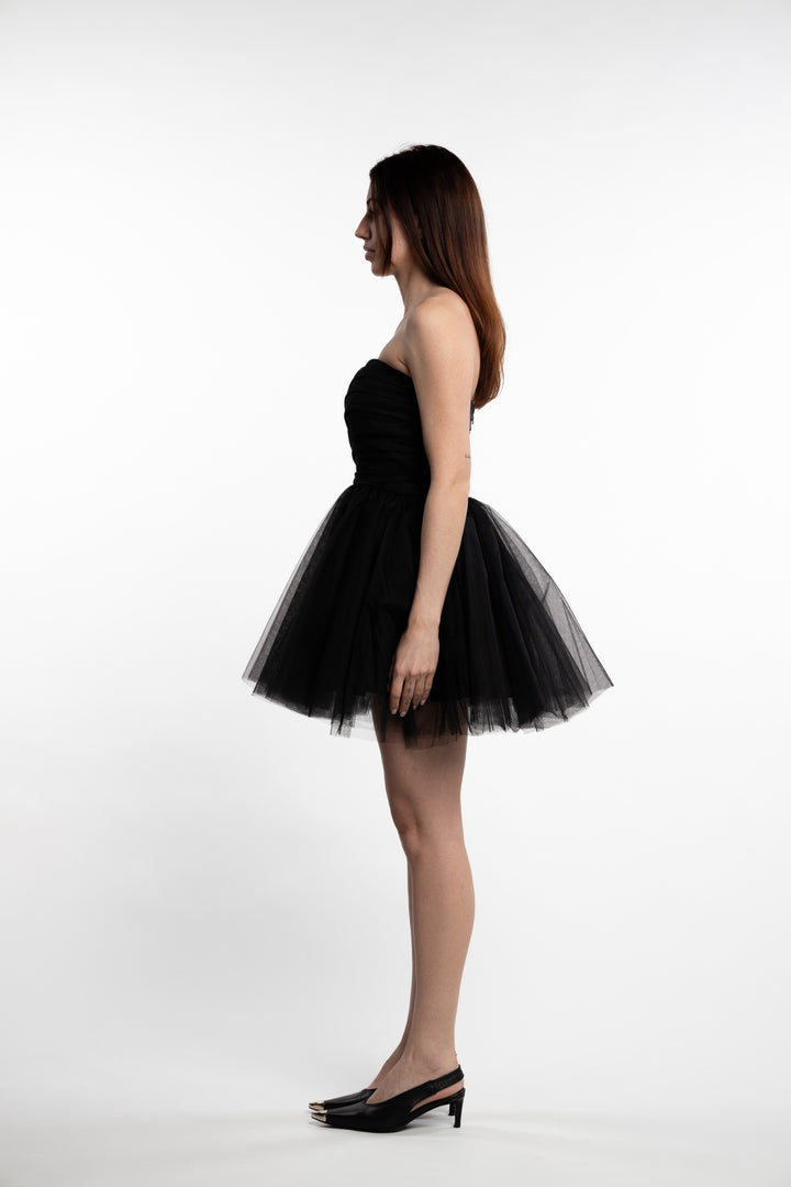 Swan Dress Short- Black