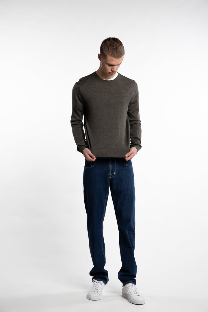 Alfredo Merino Wool Jumper Army Melange