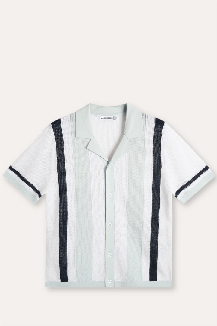 Remus Resort Collar Knit Polo Skywriting