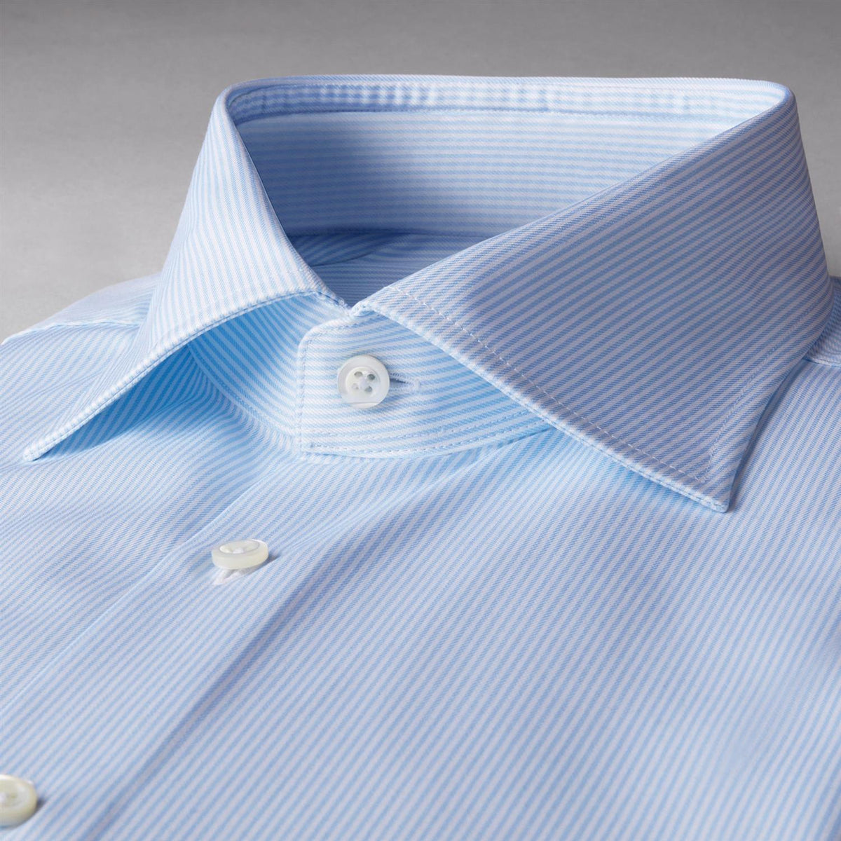 Slimline Pinstriped Twill Shirt XL-Sleeves Light Blue