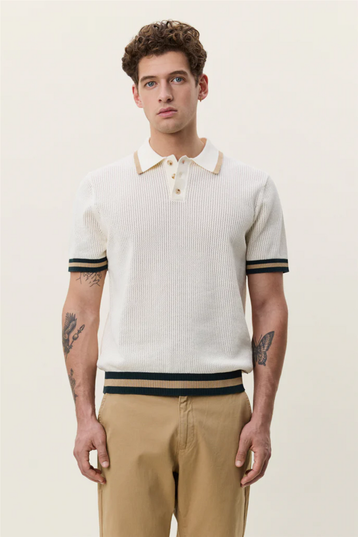 Lace Knitted Polo Eggnog White