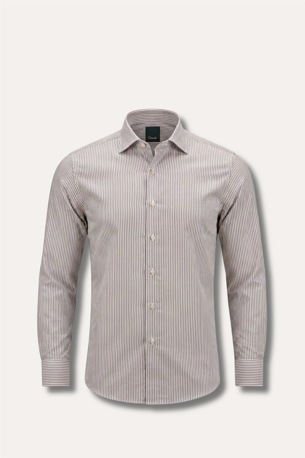 Oxford Cotton Shirt Brown Stripe