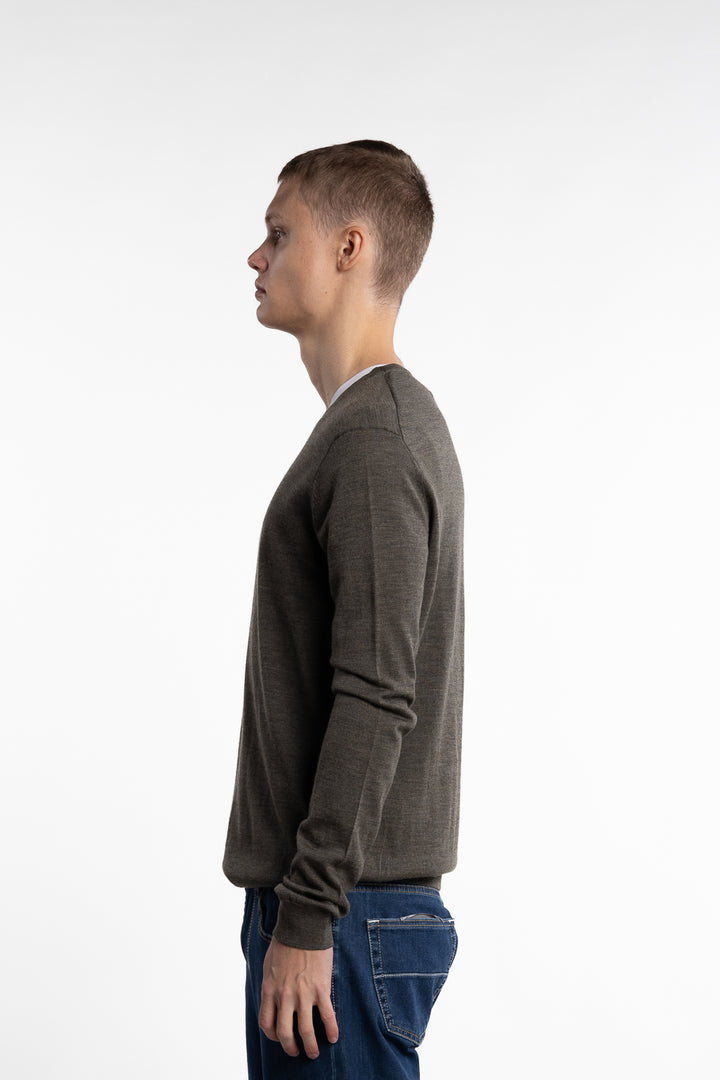 Alfredo Merino Wool Jumper Army Melange