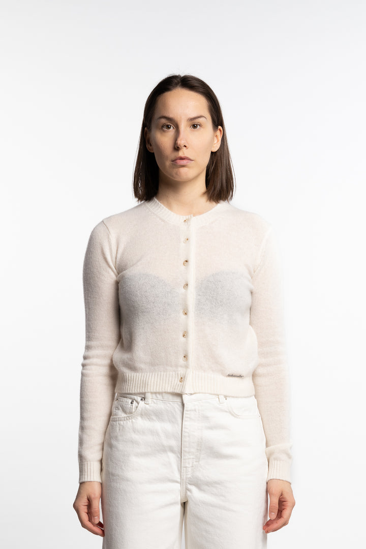 W. Cashmere Cardigan- Ecru