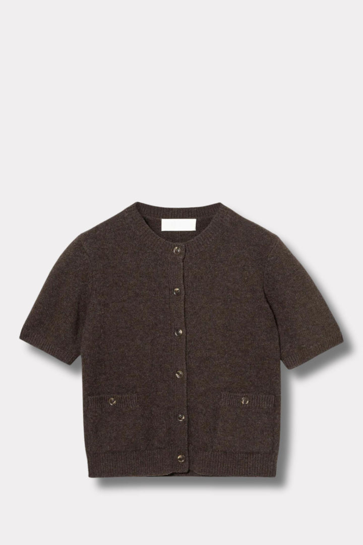 Toulouse Cardigan Tee- Coffee