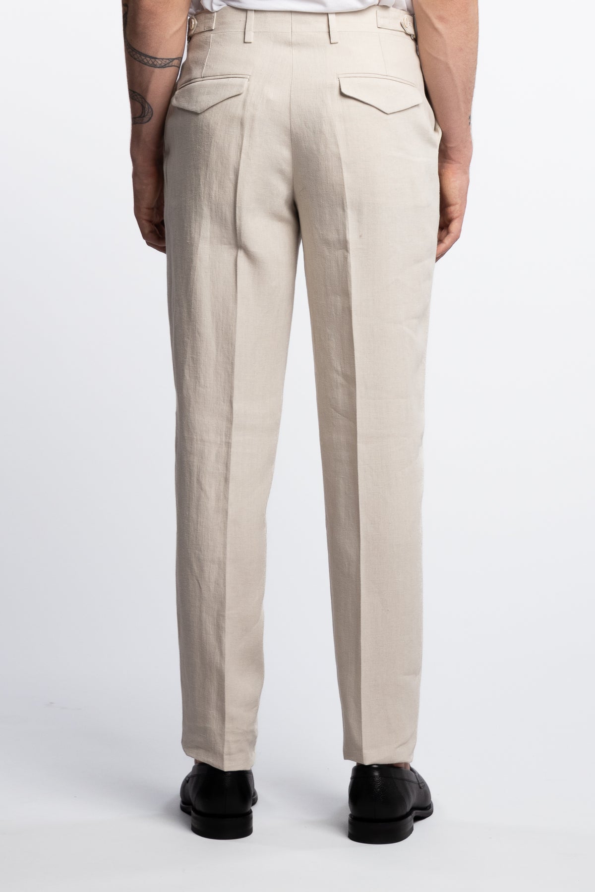 Irish Regular Fit Linen Trousers Beige