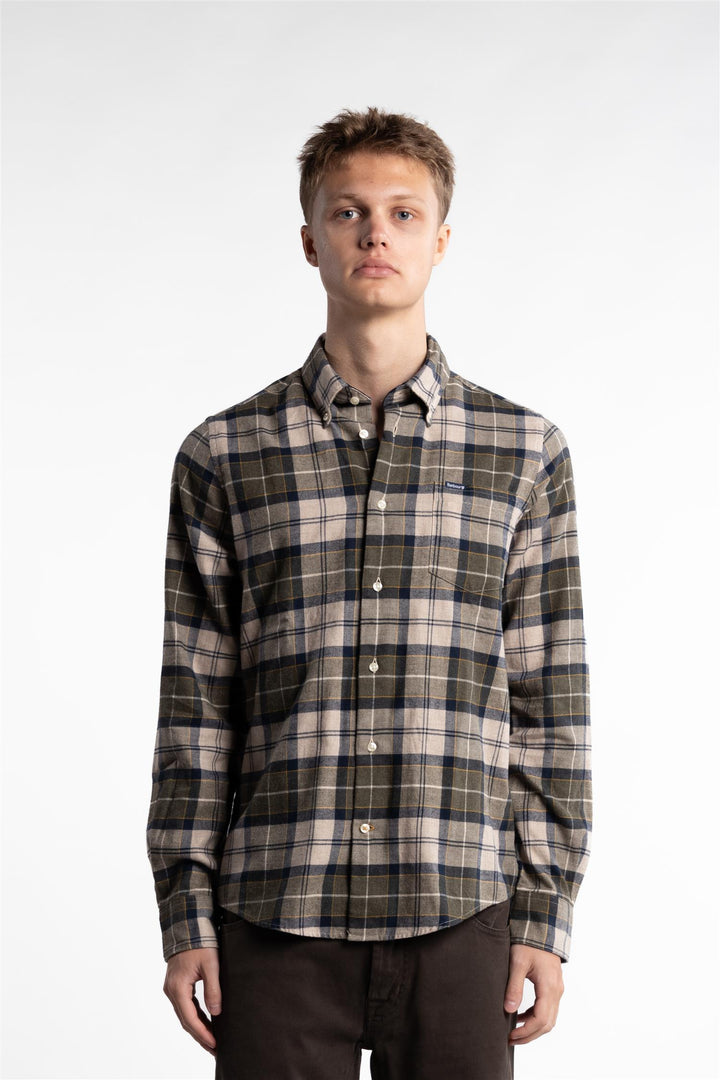 Fortrose Tailored Fit Shirt Forest Mist Tartan